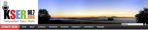 KSER website screenshot